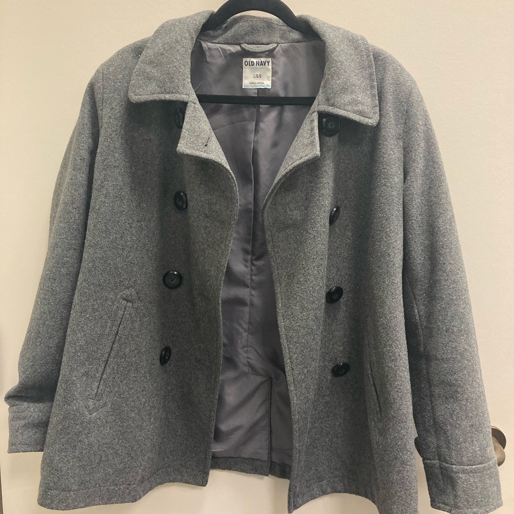 Old Navy Gray Pea Coat - Size L